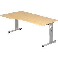 MEGA 18 S | Schreibtisch - 180 x 100 Ahorn/Silber höhenverstellbar