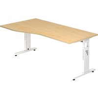 MEGA 18 W | Schreibtisch - 180 x 100 höhenverstellbar Ahorn/Weiß