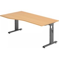 MEGA 18 G | Schreibtisch - 180 x 100 höhenverstellbar Buche/Graphit