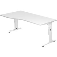 MEGA 18 W | Schreibtisch - 180 x 100 höhenverstellbar Weiß/Weiß