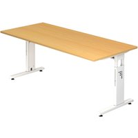 MEGA 19 W - 180 x 80 höhenverstellbar Buche/Weiß