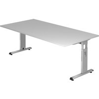 MEGA 2E S | Schreibtisch - 200 x 100 Grau/Silber höhenverstellbar