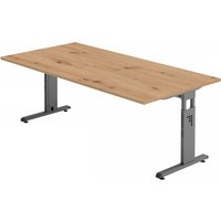 MEGA 2E G | Schreibtisch - 200 x 100 höhenverstellbar Asteiche/Graphit