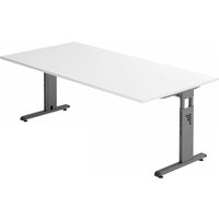 MEGA 2E G | Schreibtisch - 200 x 100 höhenverstellbar Weiß/Graphit
