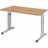 MEGA 612 S | Schreibtisch - höhenverstellbar 120 x 67 Asteiche/Silber
