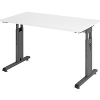 MEGA 612 G | Schreibtisch - höhenverstellbar Weiß/Graphit 120 x 67