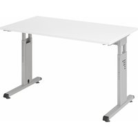 MEGA 612 S | Schreibtisch - höhenverstellbar 120 x 67 Weiß/Silber