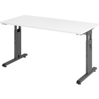 MEGA 614 G | Schreibtisch - höhenverstellbar Weiß/Graphit 140 x 67