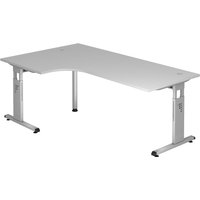 MEGA 82 S | Schreibtisch - Holz C-Fuß Silber 200 x 120 Grau/Silber höhenverstellbar