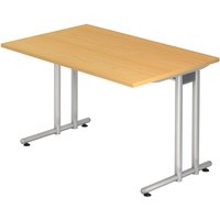 NANO 12 S | Schreibtisch - 120 x 80 Buche/Silber