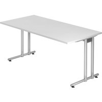 NANO 16 S | Schreibtisch - 160 x 80 Weiß/Silber
