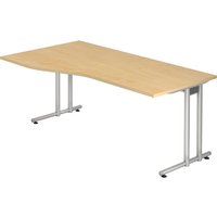 NANO 18 S | Schreibtisch - 180 x 100 Ahorn/Silber