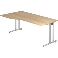 NANO 18 S | Schreibtisch - 180 x 100 Eiche/Silber