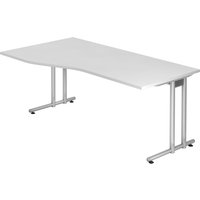 NANO 18 S | Schreibtisch - 180 x 100 Weiß/Silber