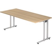 NANO 19 S | Schreibtisch - 180 x 80 Eiche/Silber