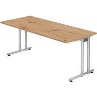 NANO 19 S | Schreibtisch - 180 x 80 Asteiche/Silber