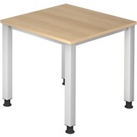 QUEO 8 S | Schreibtisch - 80 x 80 Eiche höhenverstellbar