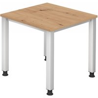 QUEO 8 S | Schreibtisch - 80 x 80 höhenverstellbar Asteiche