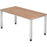 QUEO 16 S | Schreibtisch - 160 x 80 Nussbaum höhenverstellbar