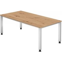 QUEO 2E S | Schreibtisch - 200 x 100 höhenverstellbar Asteiche
