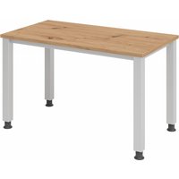 QUEO 612 S | Schreibtisch - höhenverstellbar 120 x 67 Asteiche/Silber