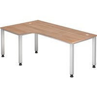 QUEO 82 S | Schreibtisch - 200 x 120 Nussbaum höhenverstellbar