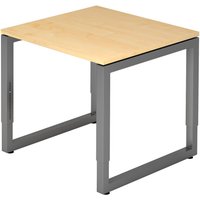 REGO 8 G | Schreibtisch - 80 x 80 höhenverstellbar Ahorn/Graphit