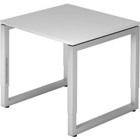 REGO 8 S | Schreibtisch - 80 x 80 Grau/Silber höhenverstellbar