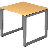 REGO 8 G | Schreibtisch - 80 x 80 höhenverstellbar Buche/Graphit