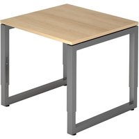 REGO 8 G | Schreibtisch - 80 x 80 höhenverstellbar Eiche/Graphit