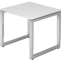 REGO 8 S | Schreibtisch - 80 x 80 höhenverstellbar Weiß/Silber