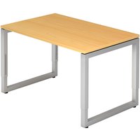REGO 12 S | Schreibtisch - 120 x 80 Buche/Silber höhenverstellbar