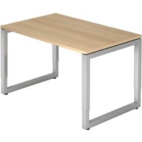 REGO 12 S | Schreibtisch - 120 x 80 Eiche/Silber höhenverstellbar