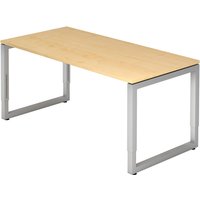 REGO 16 S | Schreibtisch - 160 x 80 Ahorn/Silber höhenverstellbar