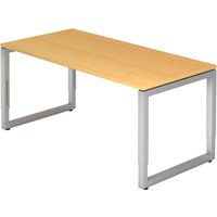REGO 16 S | Schreibtisch - 160 x 80 Buche/Silber höhenverstellbar