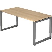 REGO 16 G | Schreibtisch - 160 x 80 höhenverstellbar Eiche/Graphit
