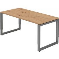 REGO 16 G | Schreibtisch - 160 x 80 höhenverstellbar Asteiche/Graphit