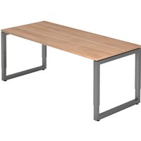 REGO 19 G | Schreibtisch - 180 x 80 höhenverstellbar Nussbaum/Graphit