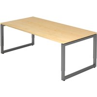REGO 2E G | Schreibtisch - 200 x 100 höhenverstellbar Ahorn/Graphit