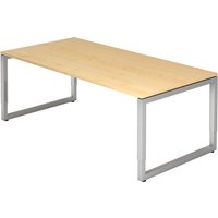 REGO 2E S | Schreibtisch - 200 x 100 Ahorn/Silber höhenverstellbar