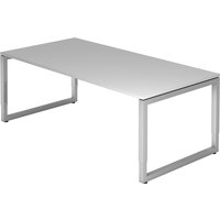 REGO 2E S | Schreibtisch - 200 x 100 Grau/Silber höhenverstellbar
