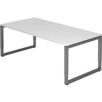 REGO 2E G | Schreibtisch - 200 x 100 höhenverstellbar Weiß/Graphit