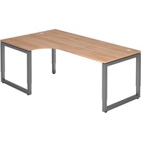 REGO 82 G | Schreibtisch - 200 x 120 höhenverstellbar Nussbaum/Graphit