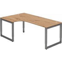 REGO 82 G | Schreibtisch - 200 x 120 höhenverstellbar Asteiche/Graphit