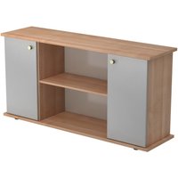 KAPA SB | Sideboard | mit Türen - Nussbaum/Silber mit Knauf