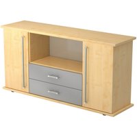 KAPA SB | Sideboard | mit Türen + Schüben - Ahorn Chromgriff Metall