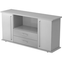 KAPA SB | Sideboard | mit Türen + Schüben - Grau Relinggriff Kunststoff