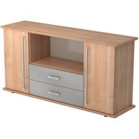 KAPA SB | Sideboard | mit Türen + Schüben - Nussbaum Chromgriff Metall