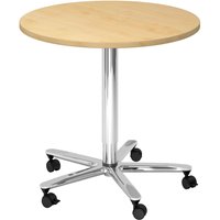 BISTRO 80R C - System Konferenztisch Ahorn Chrom Ø 80