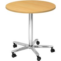 BISTRO 80R C - System Konferenztisch Buche Chrom Ø 80